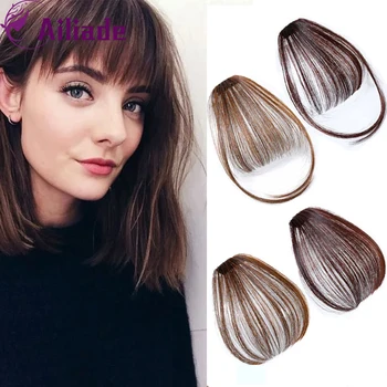 

AILIADE Synthetic Fake Bangs Hair Piece Clip In Hair Extensions Heat Resistant Black Brown Golden For Women Daily