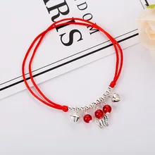 Простой Творческий Колокольчик ноги кулон Женская японская корейская мода и личность год судеб красная веревка Ретро студентов ноги скоба