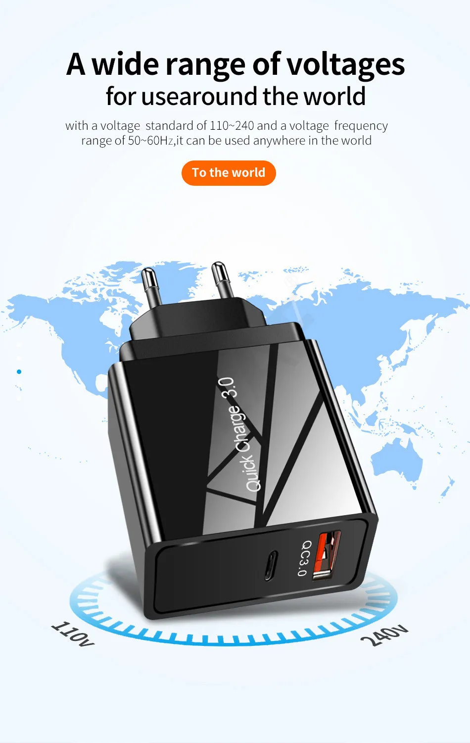 Олаф 18 Вт PD USB зарядное устройство Quick Charge 4,0 PD 3,0 быстрое зарядное устройство US EU переходник супер зарядное устройство для iPhone 11 X XR XS 8 Xiaomi Mi 9