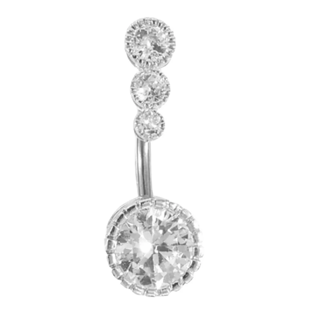 1pc silver 2 шт., пирсинг, кристалл, стальная Женская бижутерия, штанга, Женские аксессуары, пупка, пирсинг, пупка, геометрическая форма - Цвет: 1pc silver