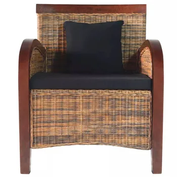 

Handmade Rattan Backrest Armchair old rustic Chair for Office Computer Dining Chair Leisure Sofa Living room Furniture