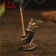 Античные медные статуэтки дракона Курильница домашние декоративные предметы для гостиной Ретро латунные животные курильница настольные украшения