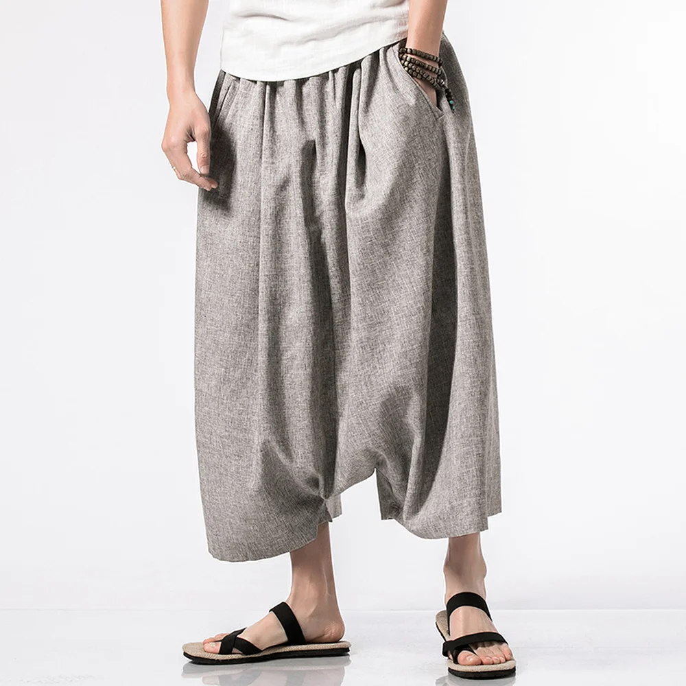 

Japanese Summer men large size loose casual wide leg pants hair stylist simple Jogger Bloomers Street dance Skateboard pants 5XL