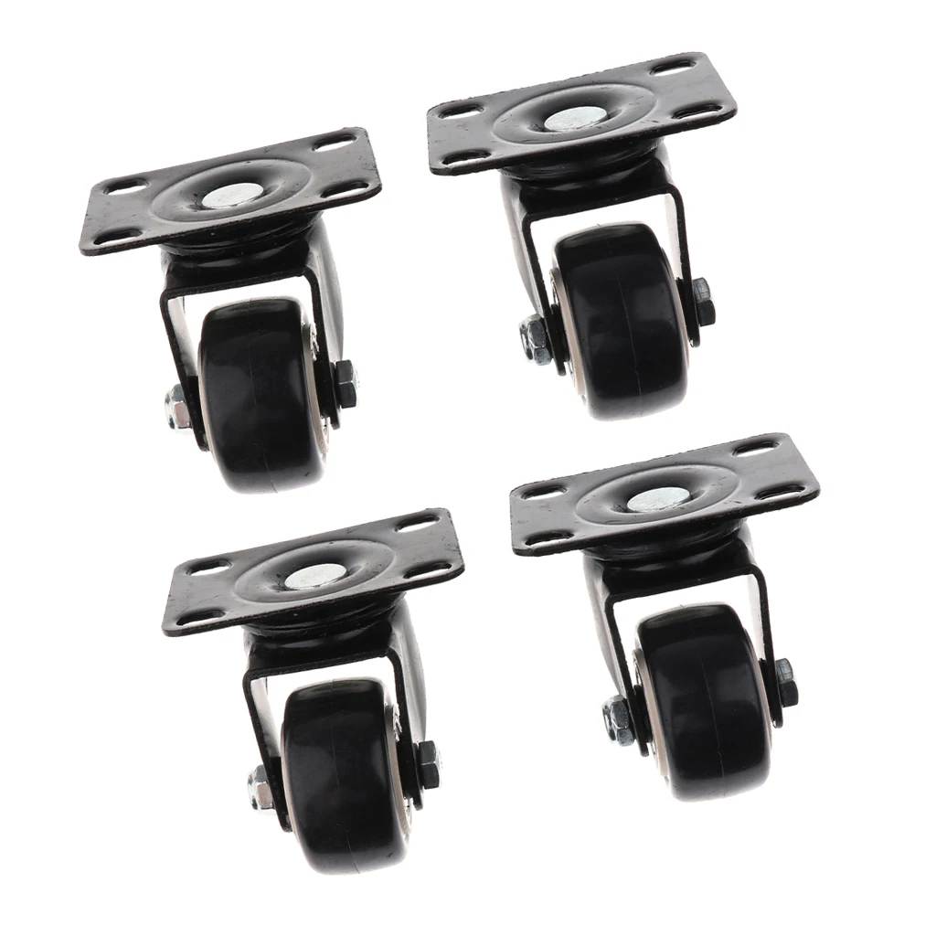 2 Pair Of Swivel Casters For Wheelchairs Furniture Wheelchairs 1.5 '' Black