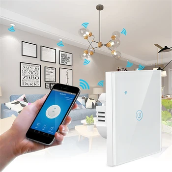 

Smart Sensor Switch Light Home 86 Type 4-Way Touch Switch Wifi Mobile Phone Remote Control Alexa Voice Control Lighting Switch