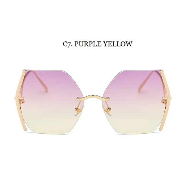 rimless tea rose sunglasses