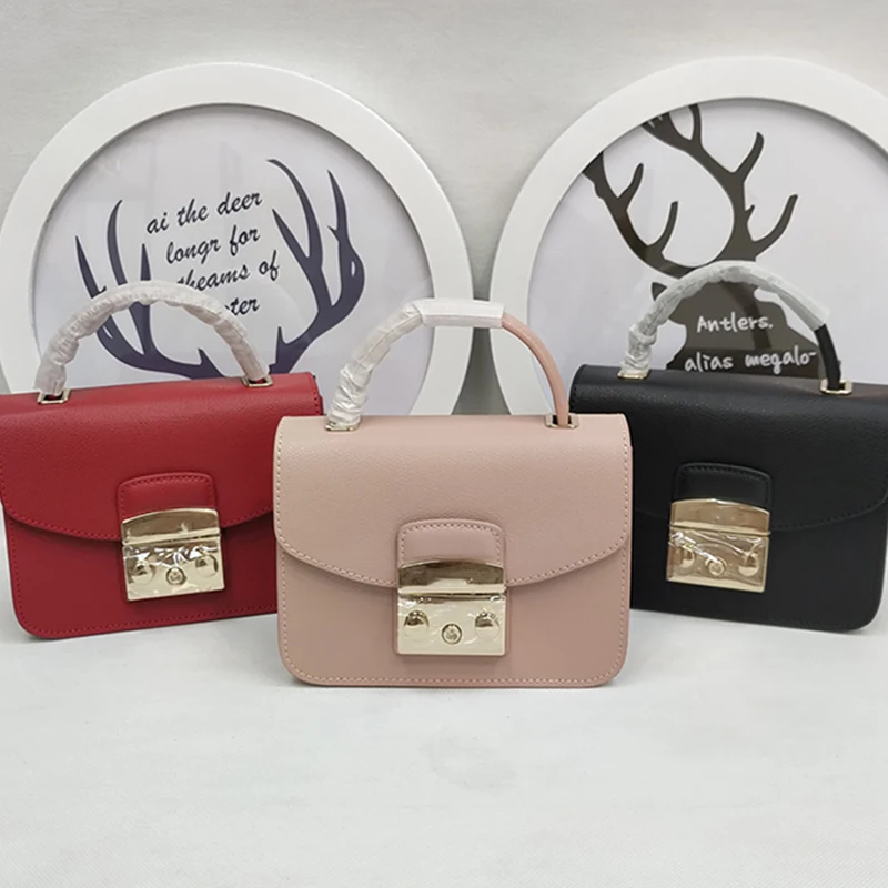 PROD 1005003109281174 2021 new Luxury brands classic Genuine leather
handbag One shoulder chain Lock bag Candy colored portable bag