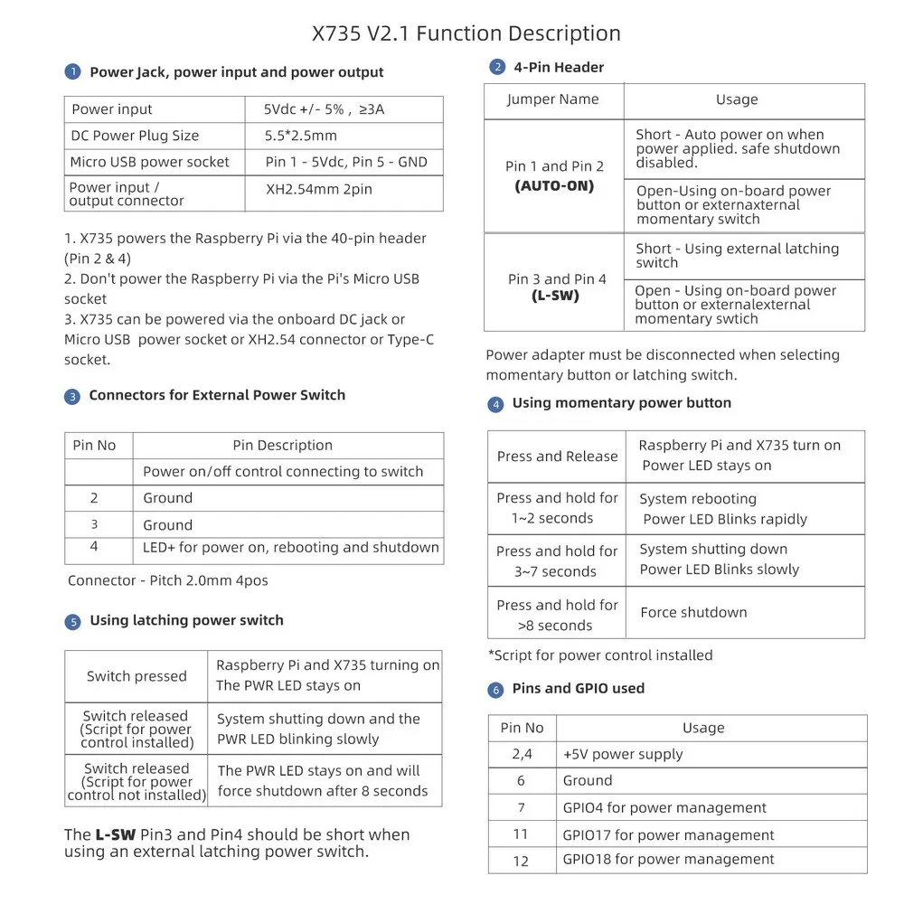 X735 V2.1 Function Description-1500X1500