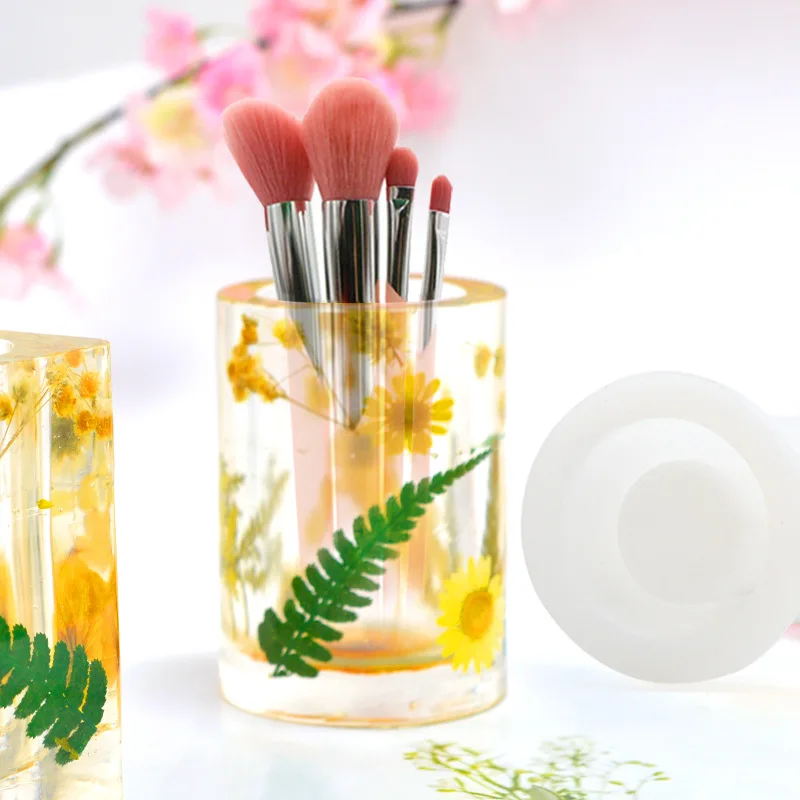 Square Round Pen Holder Epoxy Mould DIY Decoration Silicone Mold Table Resin Molds Mirror For Handmade Crafts Making Tools | Дом и сад