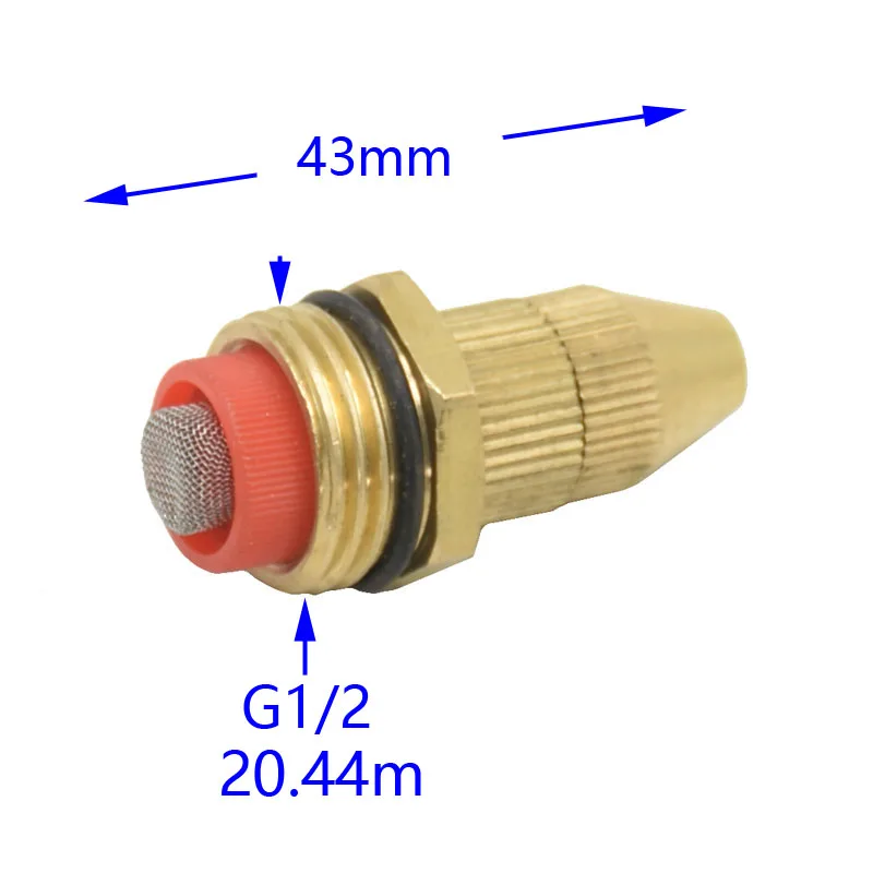 Brass 1/2" Male Sprayers Fog Nozzle Adjustable Water Spray Nozzle Gardening Irrigation Sprinklers With Filter 1 Pc