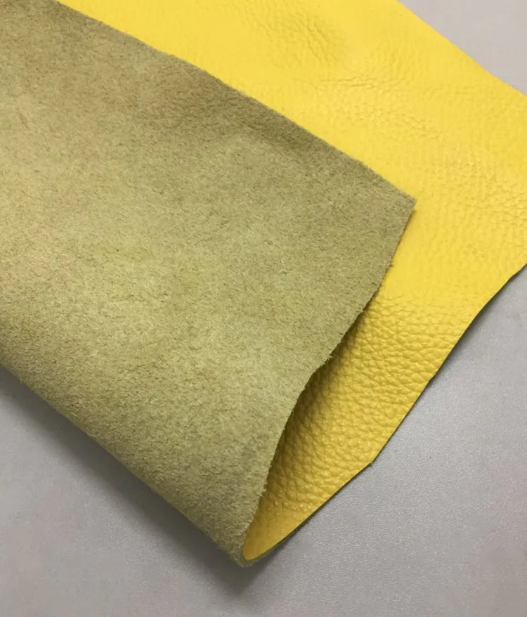 Yellow cowhide leather diy handmade wallet leather fabric whole leather lychee bedside sofa soft foreskin