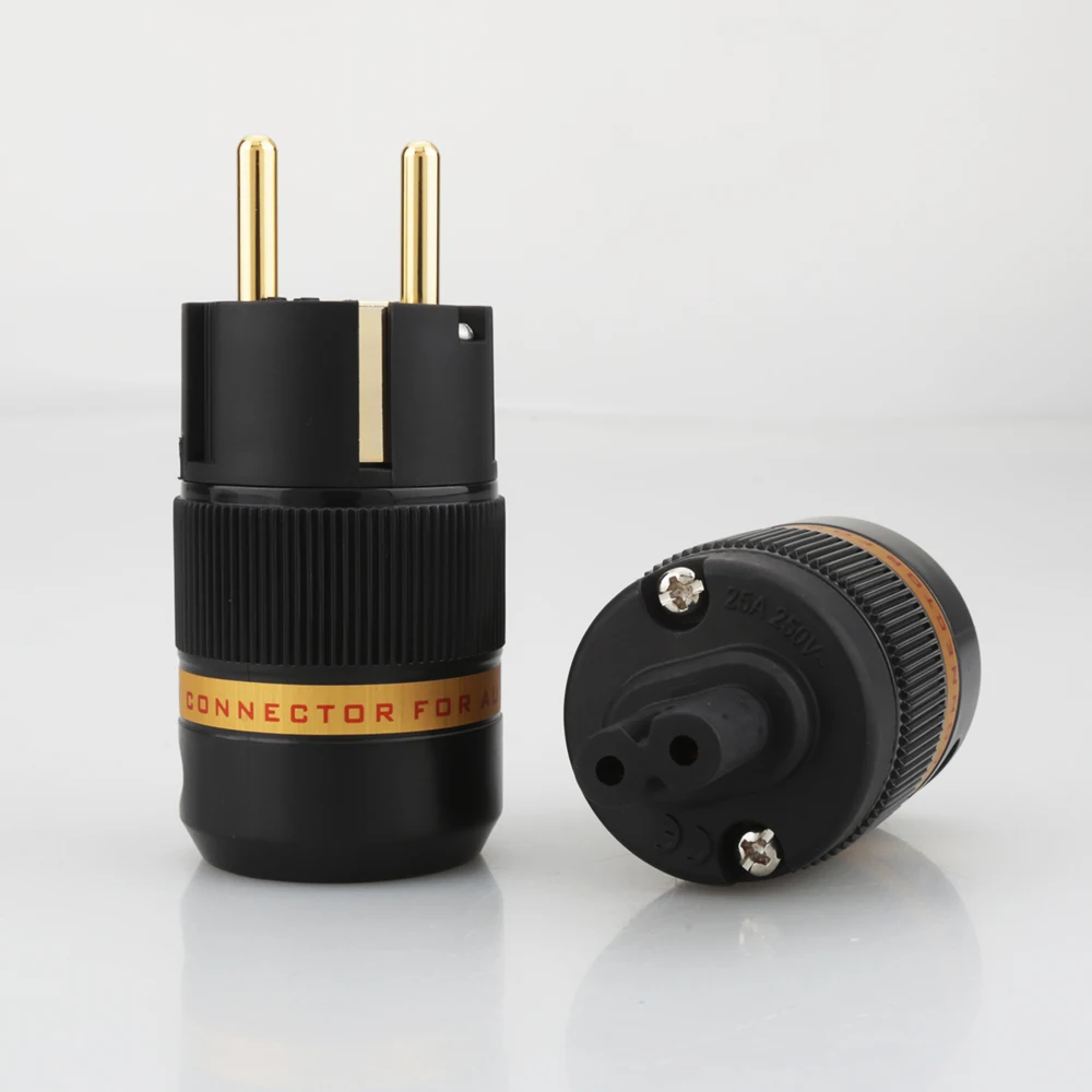 pair Viborg VE501G+VF508G Audio gold plated Schuko