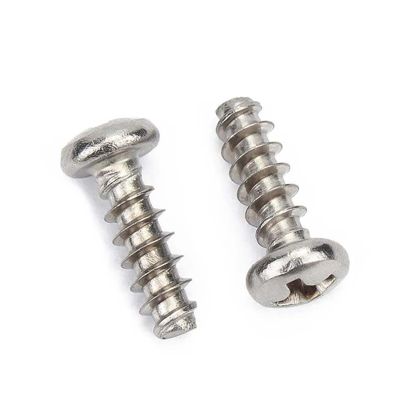 Self Tapping Screw 10/50X 304 Stainless Steel Cross Recess Phillips Pan Round Head Flat End Self Tapping Screw M1.2 M1.4 M1.7 M2 M2.6 M3 M3.5 M4 M5