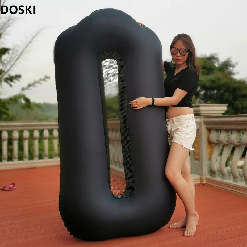 Portable Inflatable Outdoor Furniture Sofa Bed Nylon Air Couch Outside Camping Beach Garden Furniture Office Sleeping Daybed