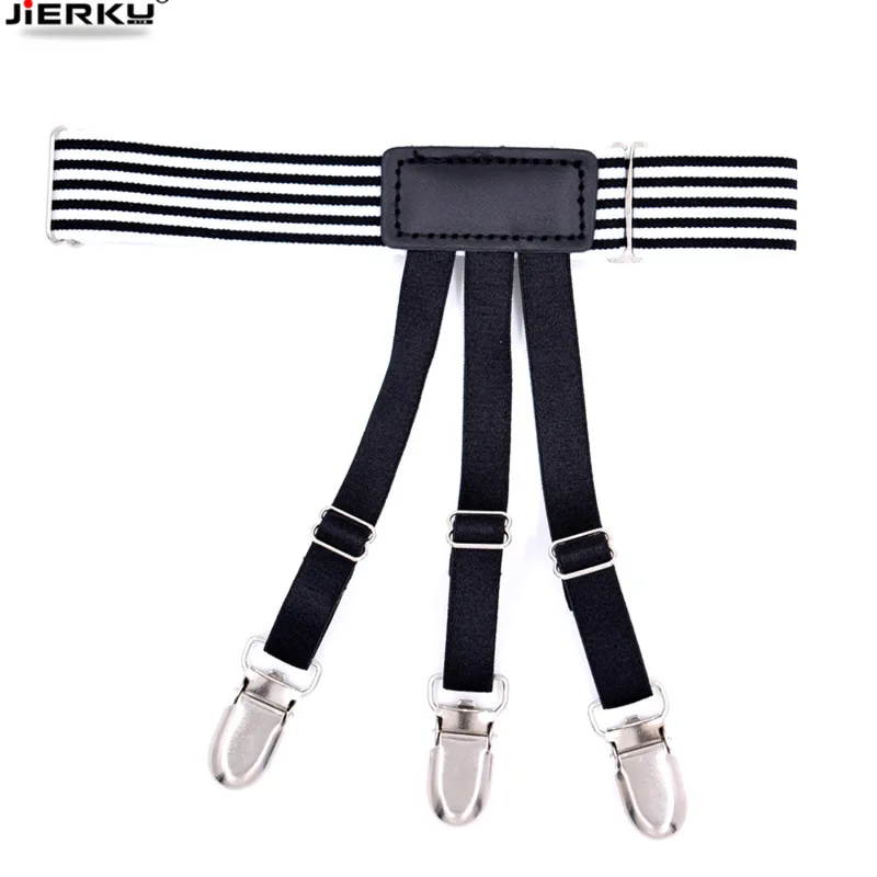 Cross Border Supply of Goods Men Elastic Adjustable Shirt Clip Black And White Stripes of a Support Three Gourd Buckle Style Cur