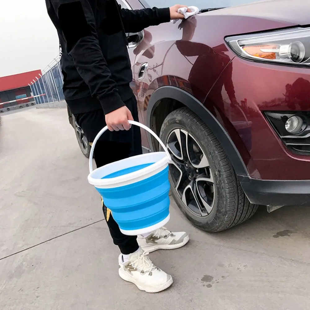 Silicone Folding Bucket Art Wash Pen Bucket Portable Car Wash Bucket Outdoor Fishing Bucket Bucket Telescopic Bucket