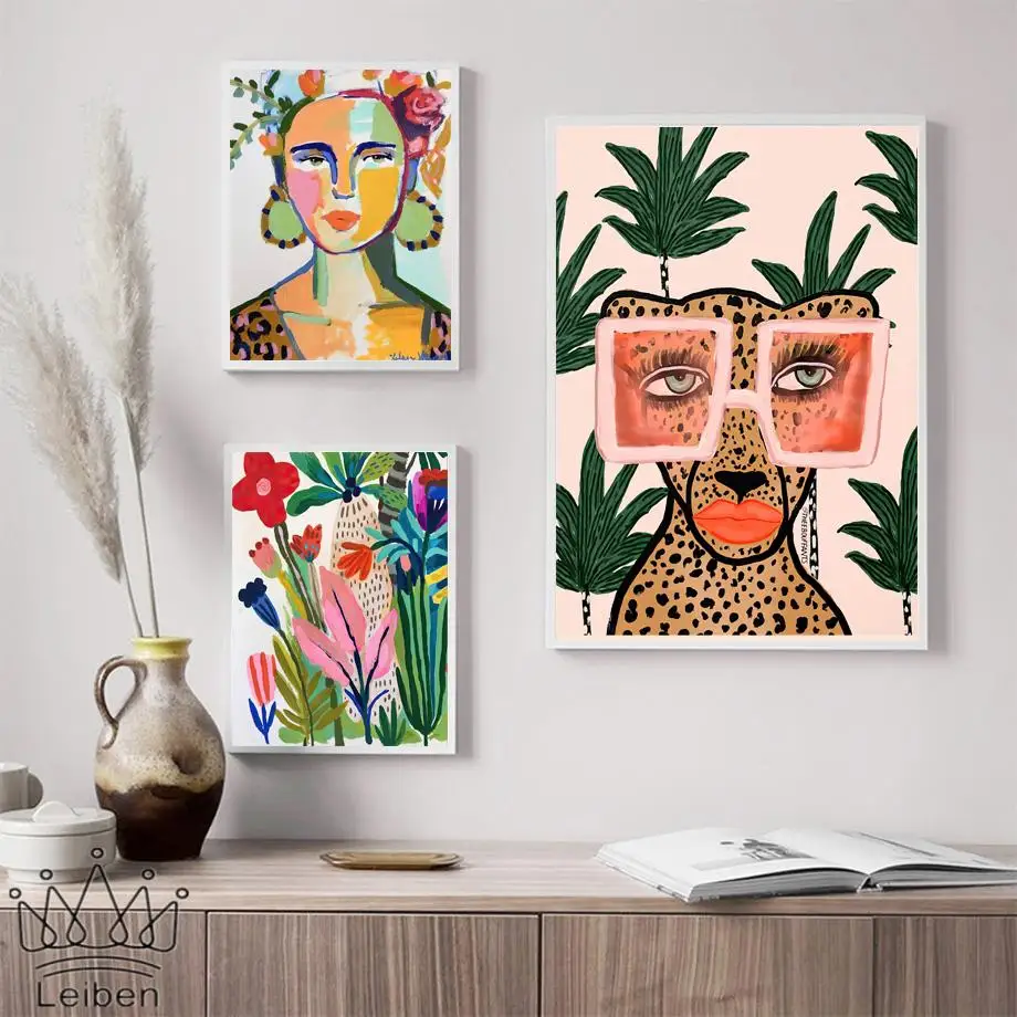 https://ae01.alicdn.com/kf/Hb9e500c70e19499ca738aace7192856fs/Abstract-Tropical-Plants-Colorful-Girl-Wall-Art-Posters-and-Prints-Flowers-Koala-Leopard-Canvas-Painting-Home.jpg