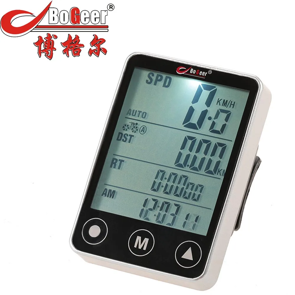 

BOGEER Wireless Bicycle Computer Speedometer Odometer Multifunction with LCD Backlight Cycling Computer Waterproof Bike Computer