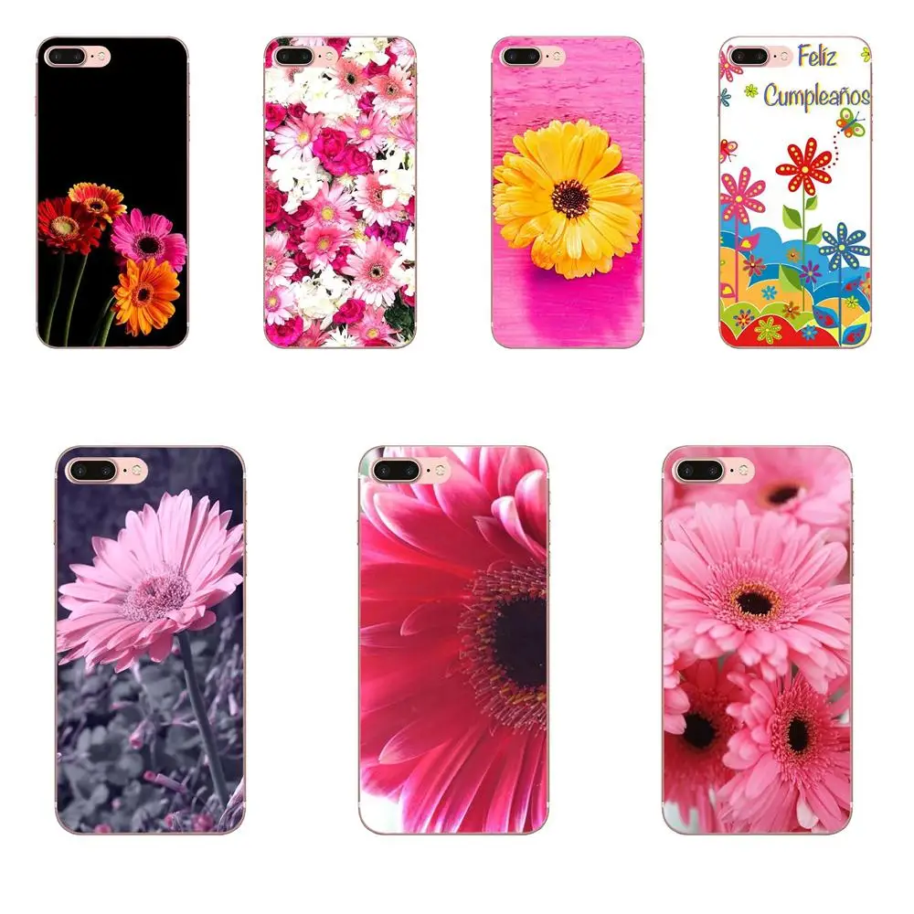 Gerbera Pink Flowers For Samsung Galaxy Note 5 8 9 S3 S4 S5 S6 S7 S8 S9 S10 5G mini Edge Plus Lite Soft TPU Non-slip | Мобильные