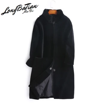 

Coat Women's Fur Natural Wool Female Jacket Sheep Shearling Coats Women 2020 Autumn Winter Long Trench Jackets YJRLJ