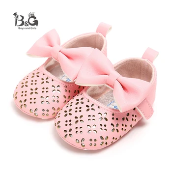 

B&G Girl Princess Shoes Breathable Baby Dancing Shoes Antislip Soft Leather Girl Todler Shoes First Walkers