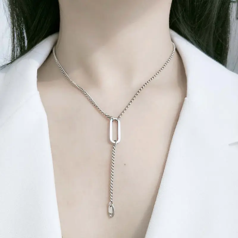 Jual 925 Silver Necklace With Long 