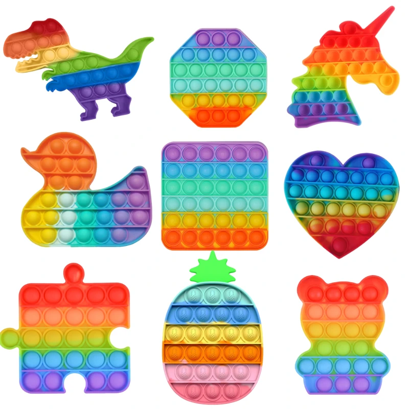 Rainbow Bubble Pops Fidget Kids Toy Sensory Autisim Special Need Its Anti-stress Stress Relief Squishy Random Color | Игрушки и хобби