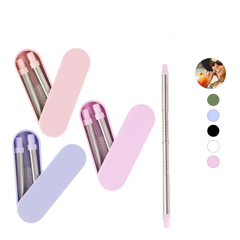 

Portable Drinking Reusable Metal Straws Stainless Steel With Storage Case Bar Beer Bar Party Kitchen Eco Friendly Accessories