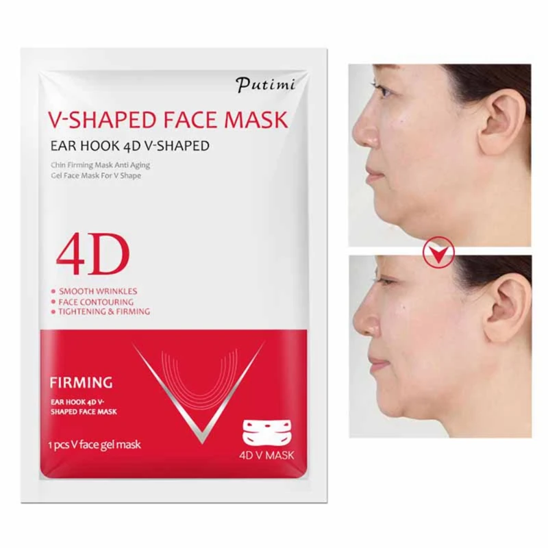 4D V Форма гелевая маска двойная висящая Ушная паста для Лица Гидрогелевая Маска укрепляющая подтягивающая маска для похудения лица