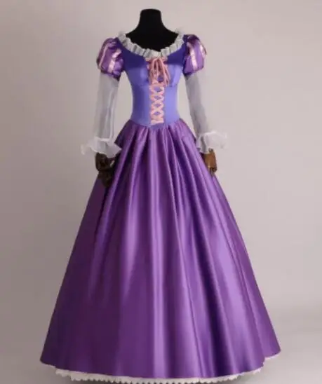 

Princess Rapunzel Cosplay Costume the Tangled Halloween Costume For Adult Kids