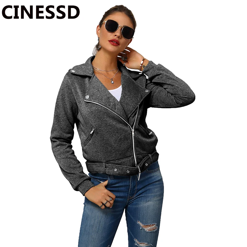 

CINESSD Women Autumn Winter Coats Jackets Turn Down Collar Long Sleeves Cashmere Hoodies Sweatshirts Cardigan Zipper Pocket Coat
