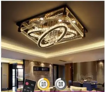 

Living room lamp rectangular LED ceiling lamp crystal lamp simple modern atmosphere bedroom lamp remote control lighting fixture