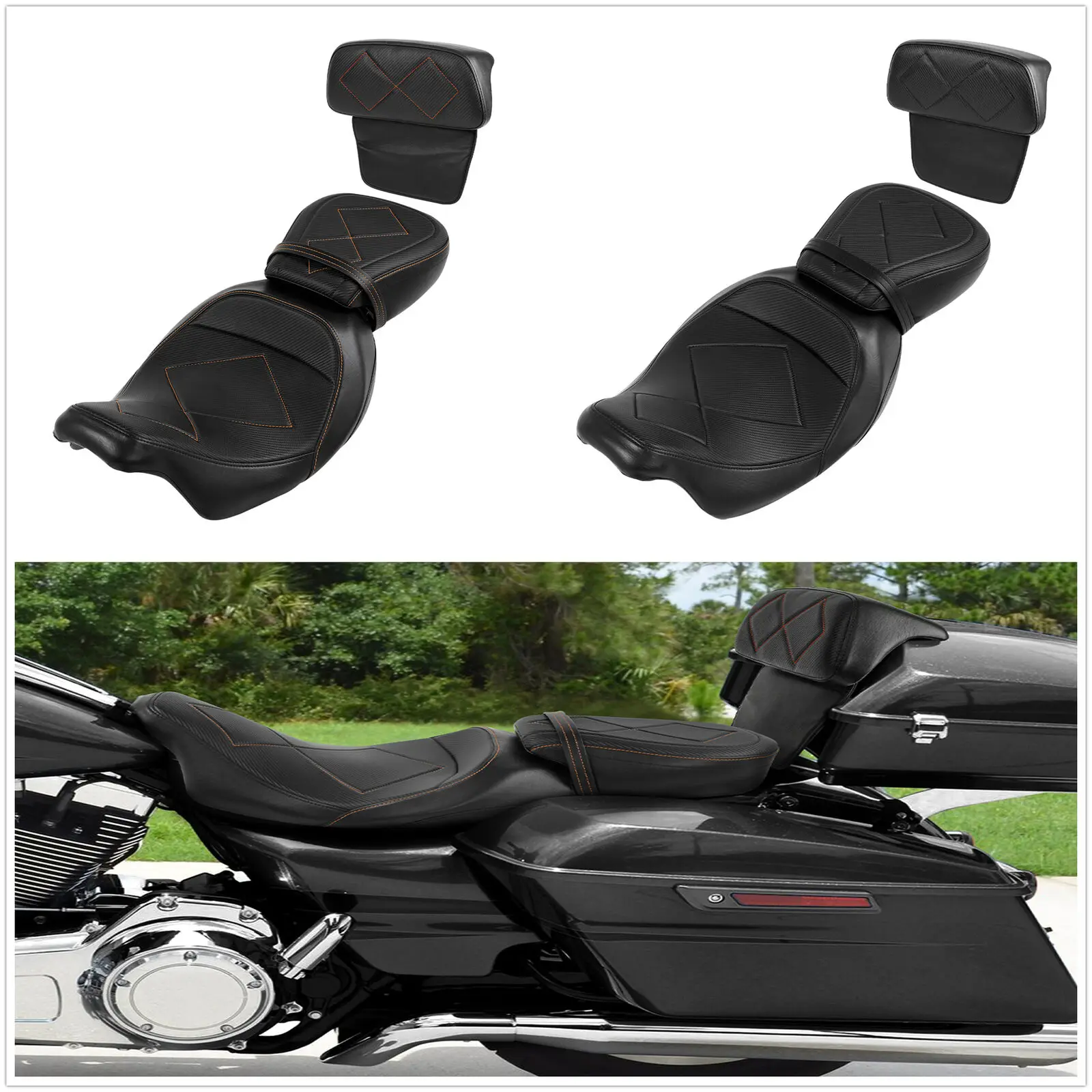 Motorrad Fahrer Passagier Sitz F r Harley Touring Electra Glide Road 