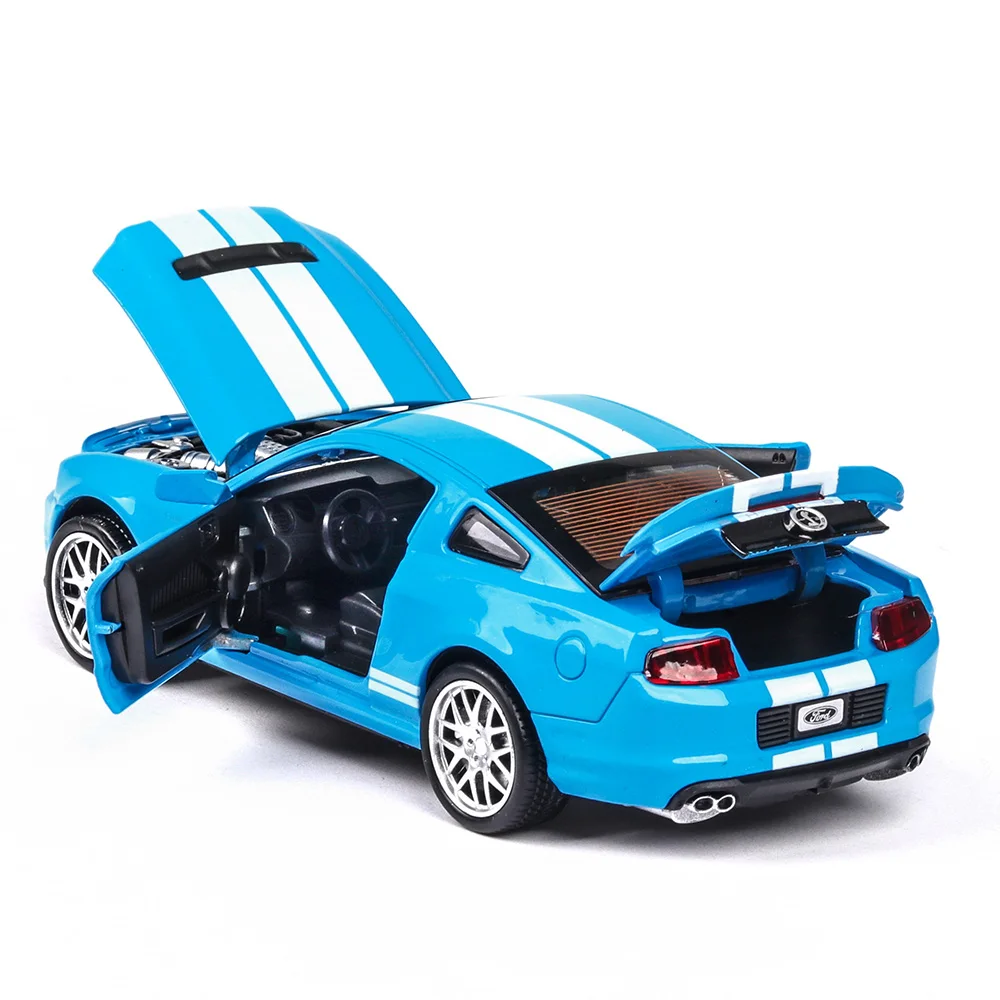 Высокая имитация литья под давлением 1:32 игрушечных транспортных средств Mustang Shelby GT500 модель автомобиля металлический со звуком светильник оттягивающийся назад игрушечный автомобиль Chevrole