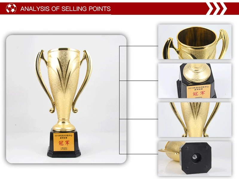 Gold Plated Trophy Cup College Sports Award Champions Team Sports Competition Craft Souvenir