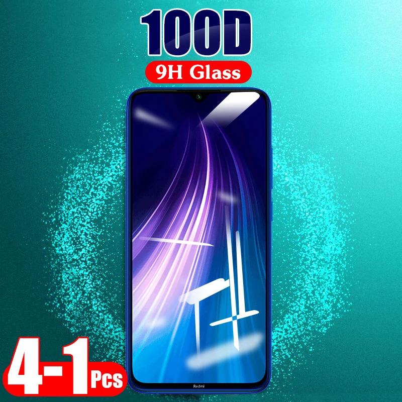1 4 шт 100D защитное закаленное стекло для Xiaomi Redmi 7A 8A Note 7 8 Pro 8T K20 прозрачная защитная