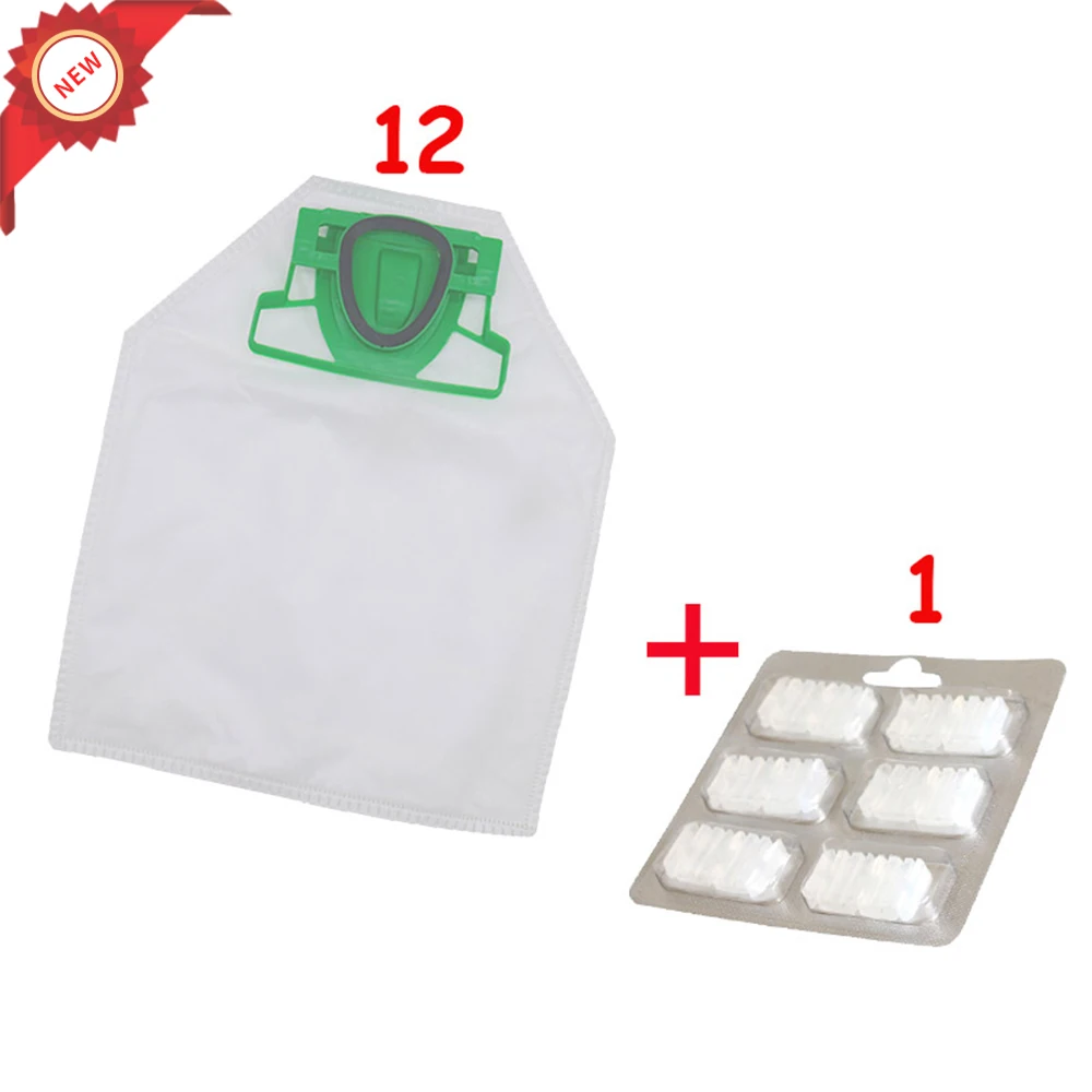 

12pcs /lot Dust Bag Dust Cleaning Cloth Bag +1 Fragrance tablets Jasmine for Vorwerk VK200 Vacuum Cleaner Parts