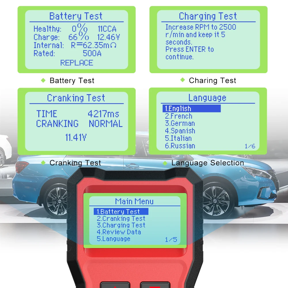 ANCEL BST100 тест на автомобильную батарею er 12v зарядное устройство анализатор