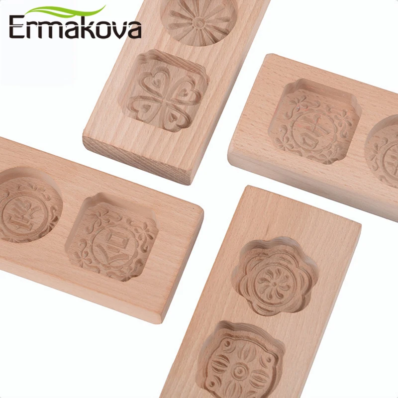 ERMAKOVA дерево Mooncake форма для выпечки печенья 3D цветок помадка Mooncake инструменты, Mooncake украшения кухонные аксессуары