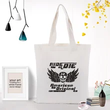 Текстовый тип холст сумка для покупок на заказ Печать текстовый логотип DIY ежедневное использование экологическая многоразовая утилизация