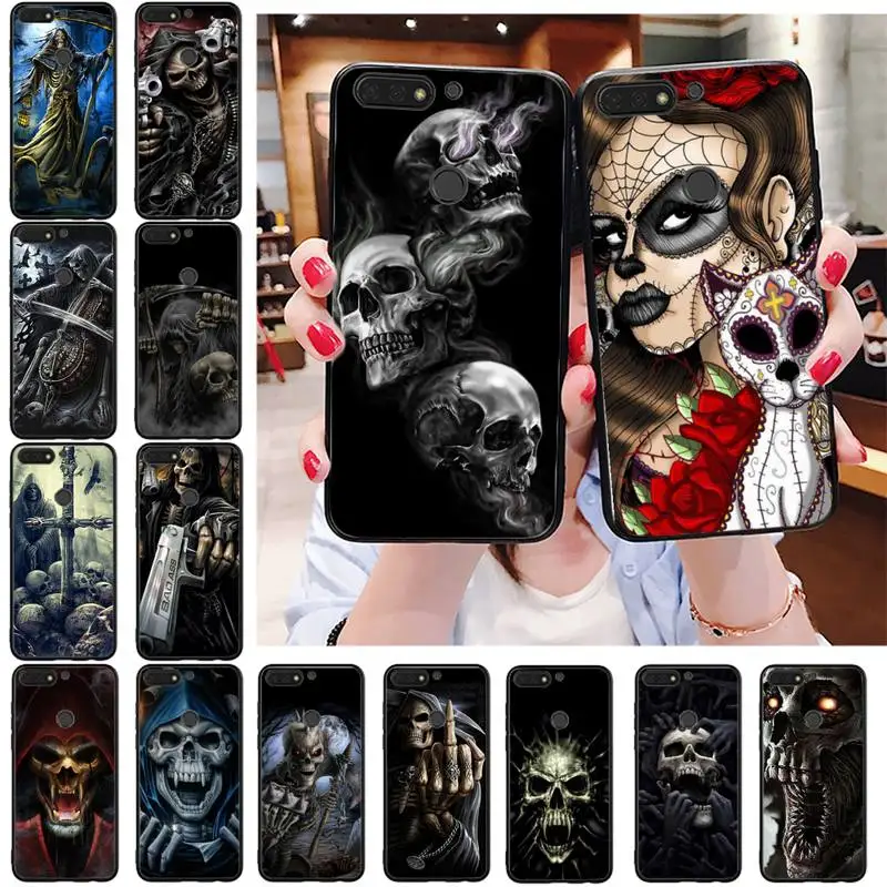 Чехол Grim Reaper Skull Skeleton Capa для телефона Huawei Honor 5A 7A 7C 8A 8C 8X 9X 9xpro 9Lite 10 10i 10lite play 20 20lite |