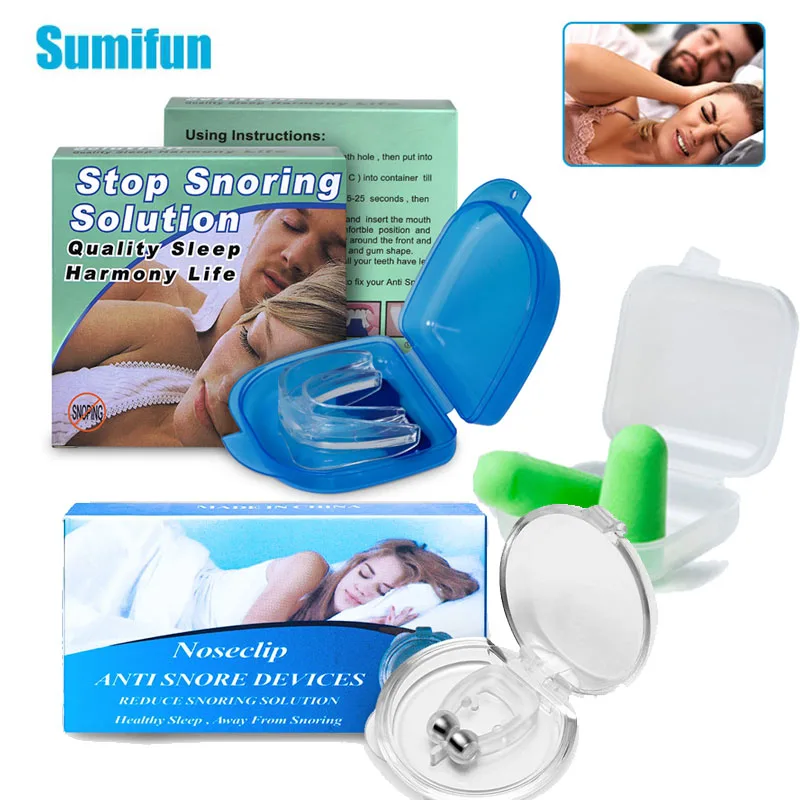 

Anti Snoring Mouthpiece Devices Stop Grinding Nose Clip Anti Snoring Tongue And Silicone Sleep Tray Soft Foam Earplugs
