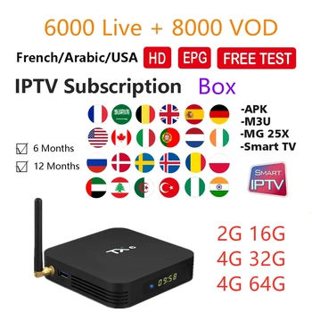 

TX6 Smart TV Box Android 9.0 with 1 Year Europe IPTV Subscription Box Adult for France Arabic Spain Portugal Smart Set Top Box