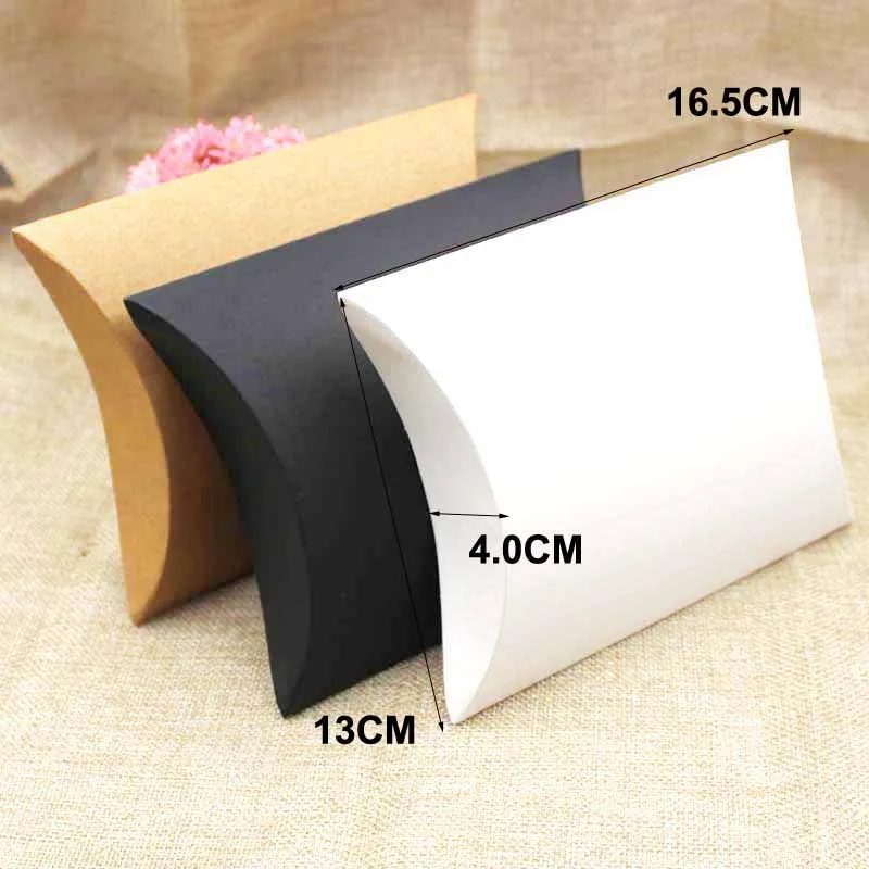 

50 pcs new style jewelry big pillow box gift box black/brown/white color gift display box for gift/candy favors/products