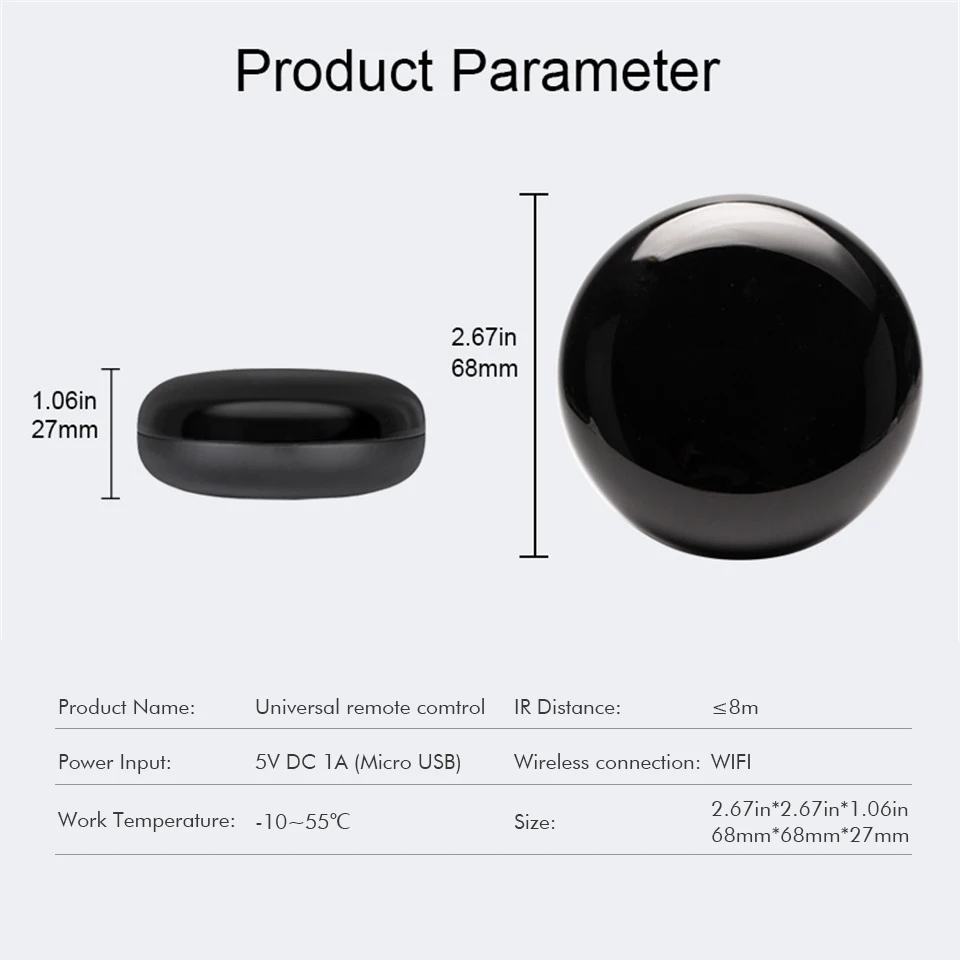 Wifi Smart IR Remote Control Infrared Universal Smart Life APP Control One for All TV DVD AUD Voice wireless Remote