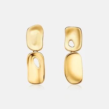 

Bright hollowed-out earrings female network celebrities light luxury simple hollowed-out earrings earrings earrings pendant