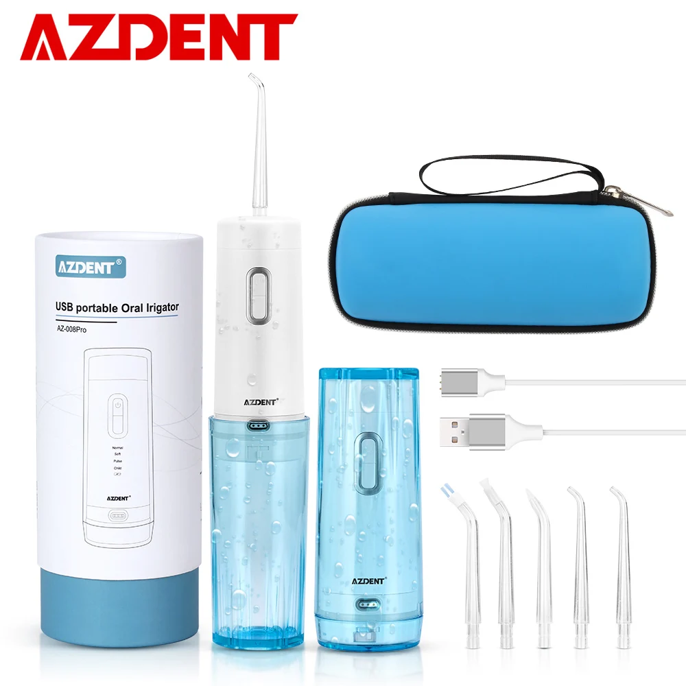  Smart Portable Dental Flosser + Travel Case Cordless Oral Irrigator USB Charging Water Jet Floss To