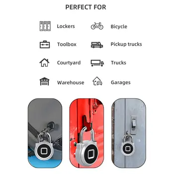 

USB Charging Fingerprint Padlock Smart Anti-Theft Keyless Fingerprint Lock P10 for Toolbox Warehouse Lockers Bicycle