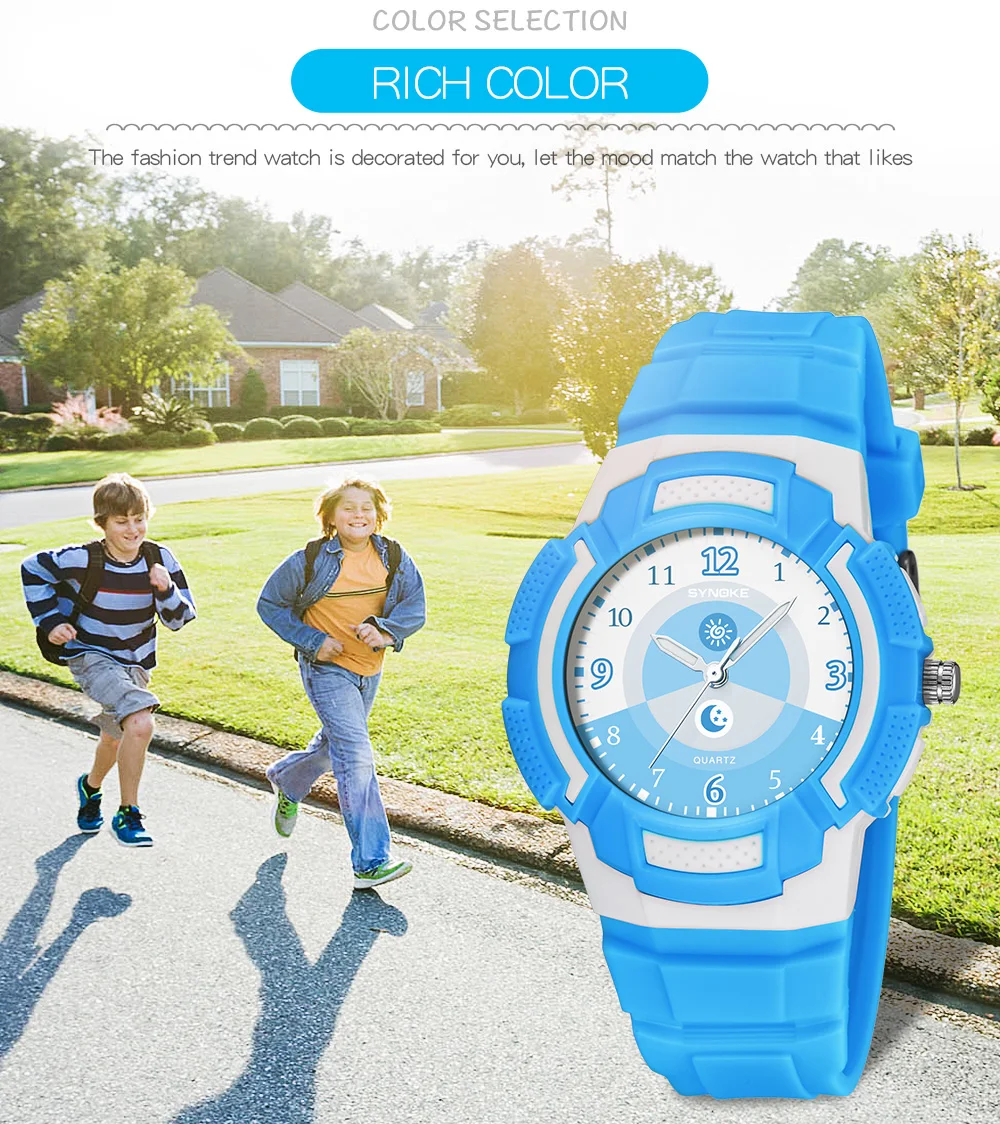Модные Детские Водонепроницаемые кварцевые часы, 50 м, водонепроницаемые спортивные часы для плавания, маленькие часы для мальчиков и девочек, студенческие наручные часы