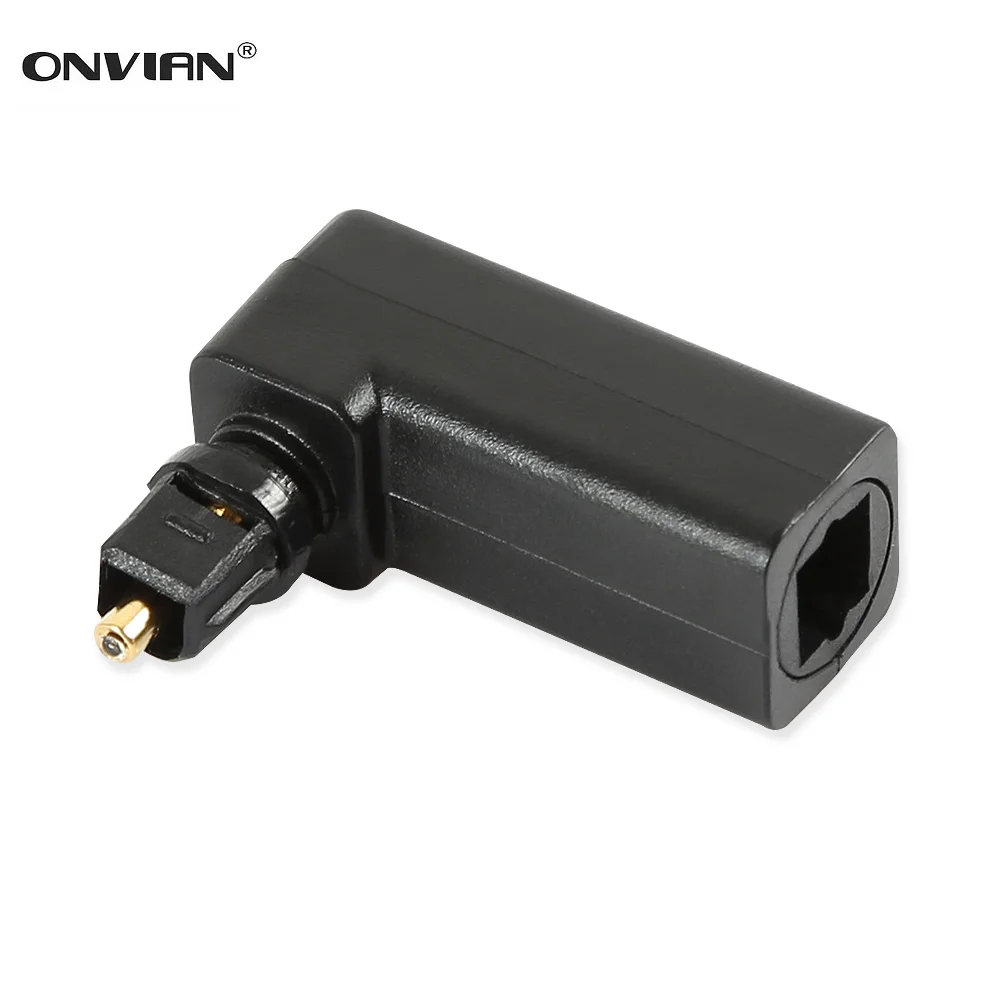 

Onvian 3PCS 90 Degree M/F Digital Optical Audio Cable Adapter Male to Female Jack 360 Rotates for Toslink Optical Cable Adapter
